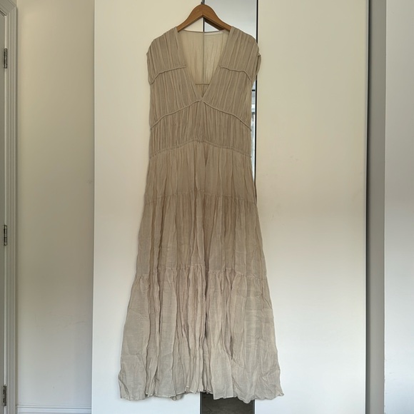 Massimo Dutti Cream Maxi Dress - Picture 2 of 4